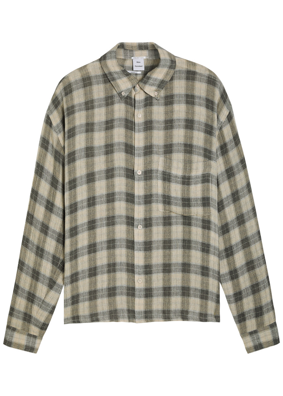 Won Hundred Maza Checked Woven Overshirt - Grey - L