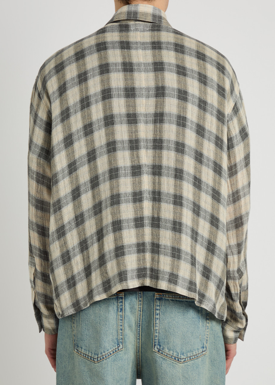  Won Hundred Maza Checked Woven Overshirt - Grey - L 