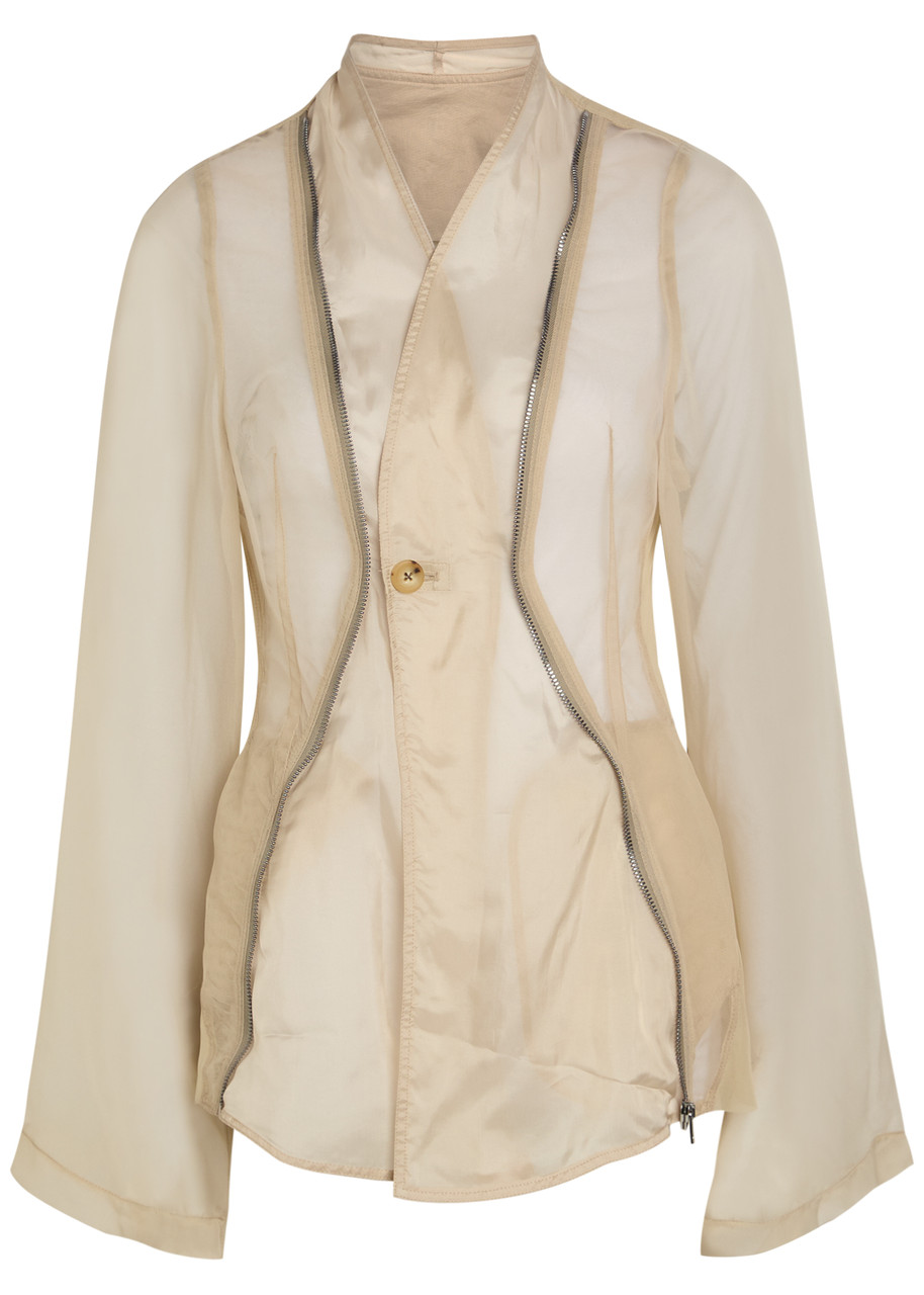 Rick Owens Stag Panelled Tulle Jacket - Sand - 40 (UK8 / S)