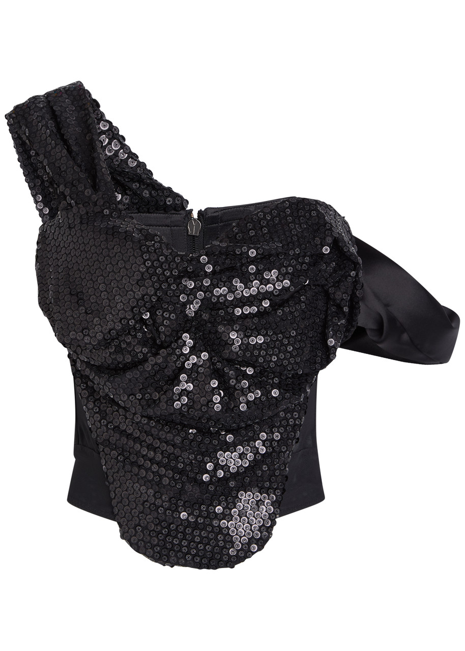 Vivienne Westwood Sequin-embellished Mesh Corset top - Black - 38 (UK6 / XS)