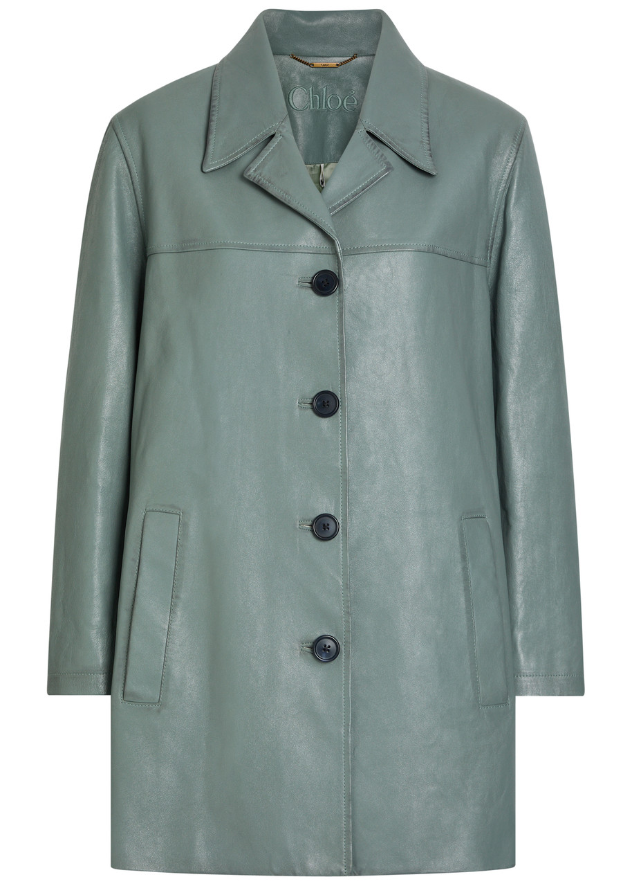 Chloe Leather Jacket - Light Blue - 38 (UK10 / S)