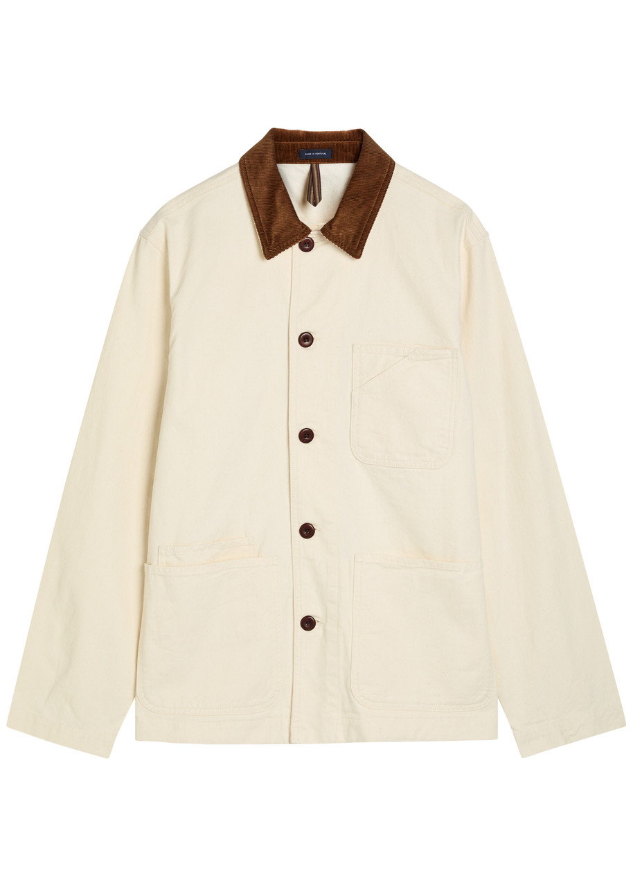 Drake's Corduroy Collar Cotton-twill Overshirt - Ecru - 52 (UK42 / XL)
