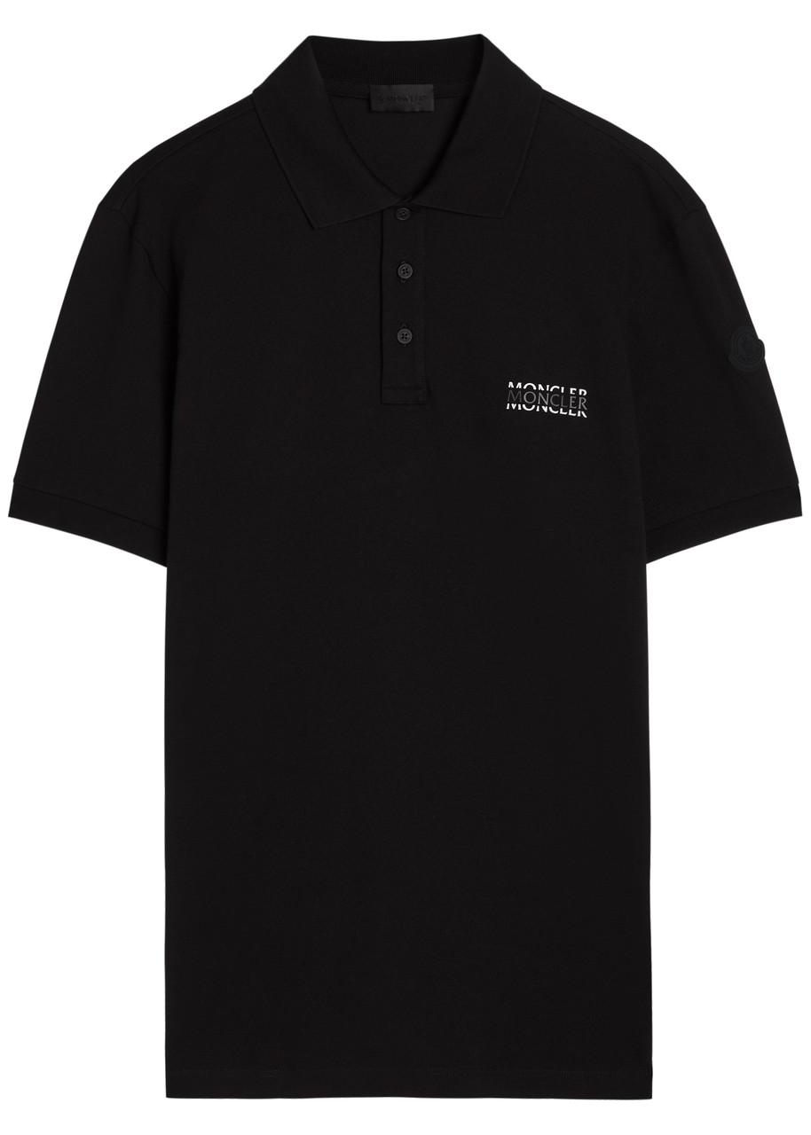 Moncler Logo-print Cotton Polo Shirt – Black – S