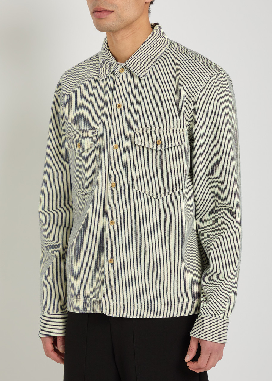  Paige Renzi Striped Denim Jacket - Navy - L 