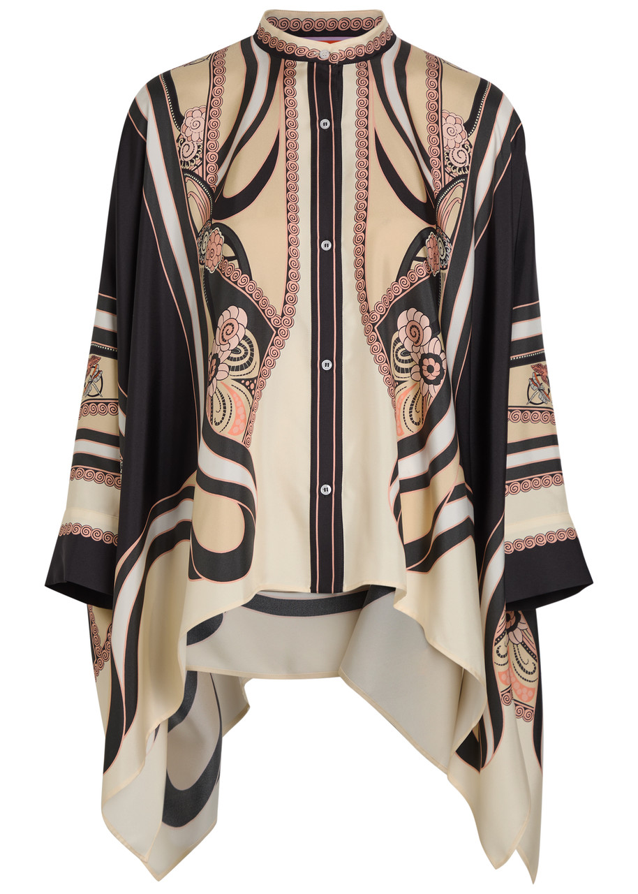 LA Double J Foulard Printed Silk Blouse - Cream - XL (UK16 / XL)