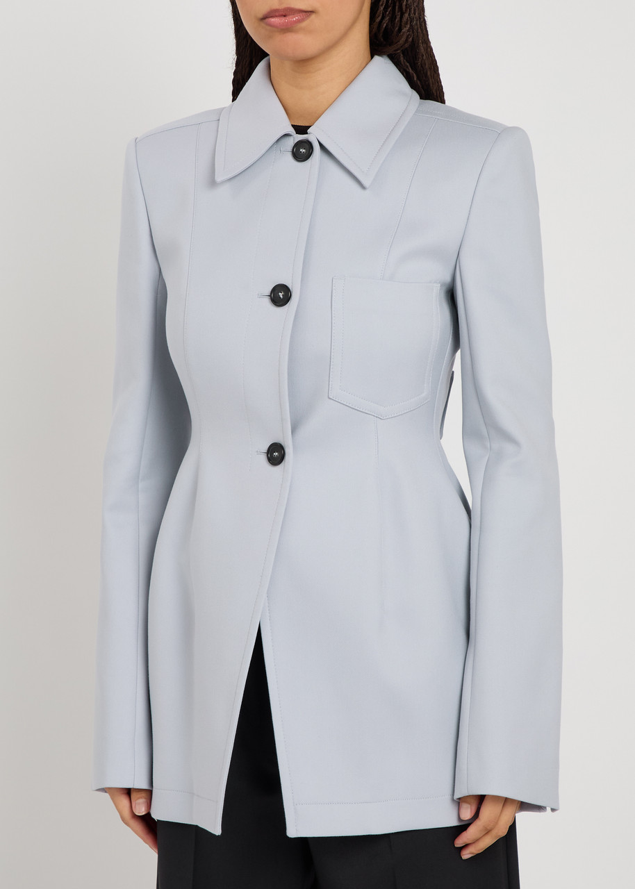 Sportmax Fitted Cotton-blend Jacket – Grey – 12 (UK12 / M)