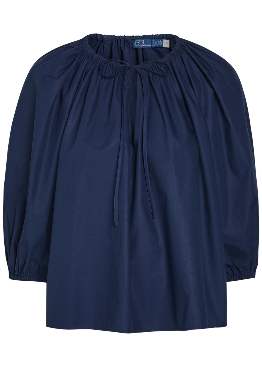 Polo Ralph Lauren Cotton-poplin Blouse - Navy - XS (UK6 / XS)
