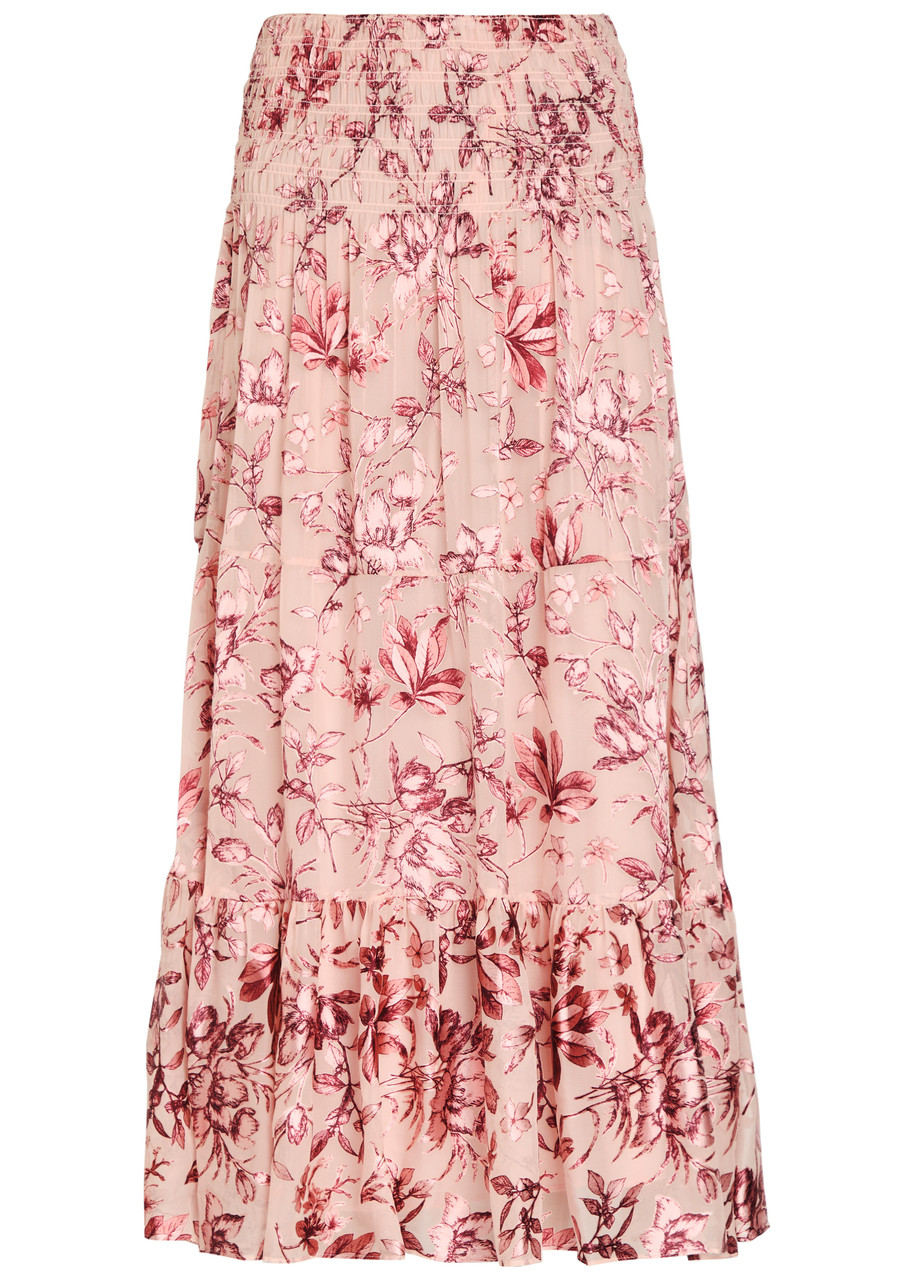 Alice + Olivia Stevie Devor Chiffon Maxi Skirt - Pink - 12 (UK16