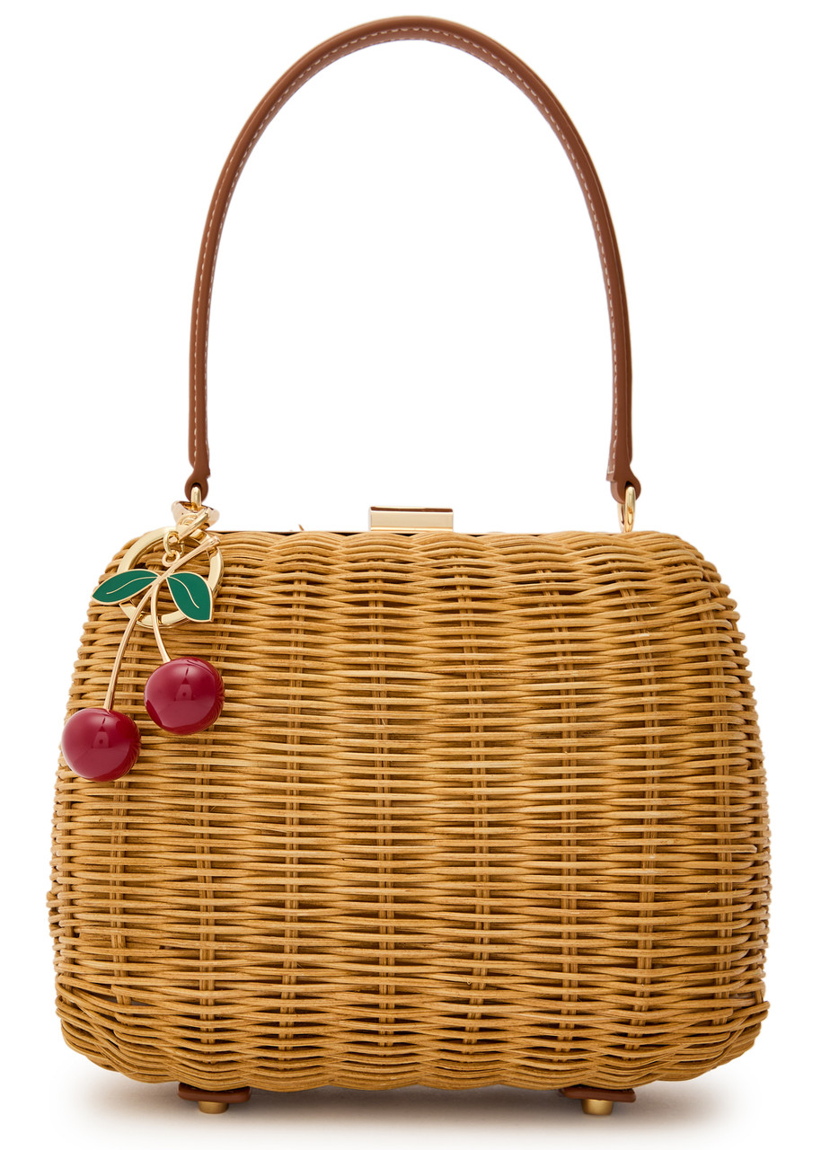 Self-portrait Rattan top Handle Basket bag - Brown - One Size