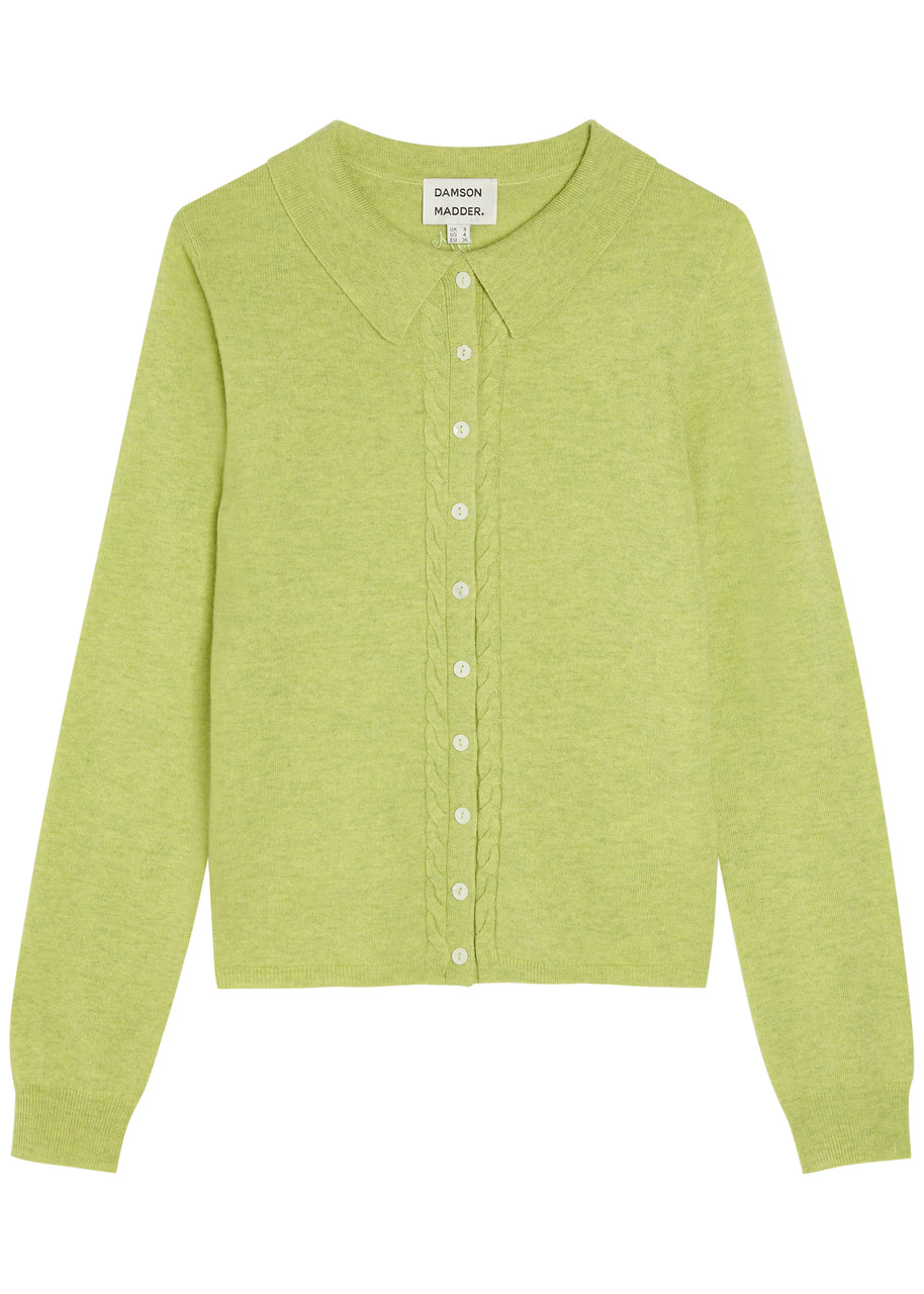 Damson Madder Voula Wool and Cashmere-blend Cardigan - Green - 8 (UK8 / S)