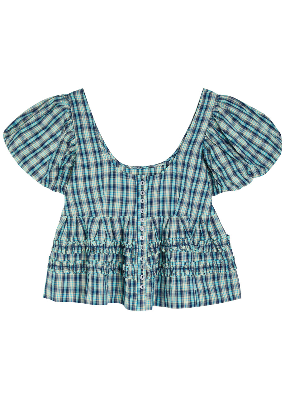 Damson Madder Summer Joy Cotton Blouse - Blue - 16 (UK16 / XL)