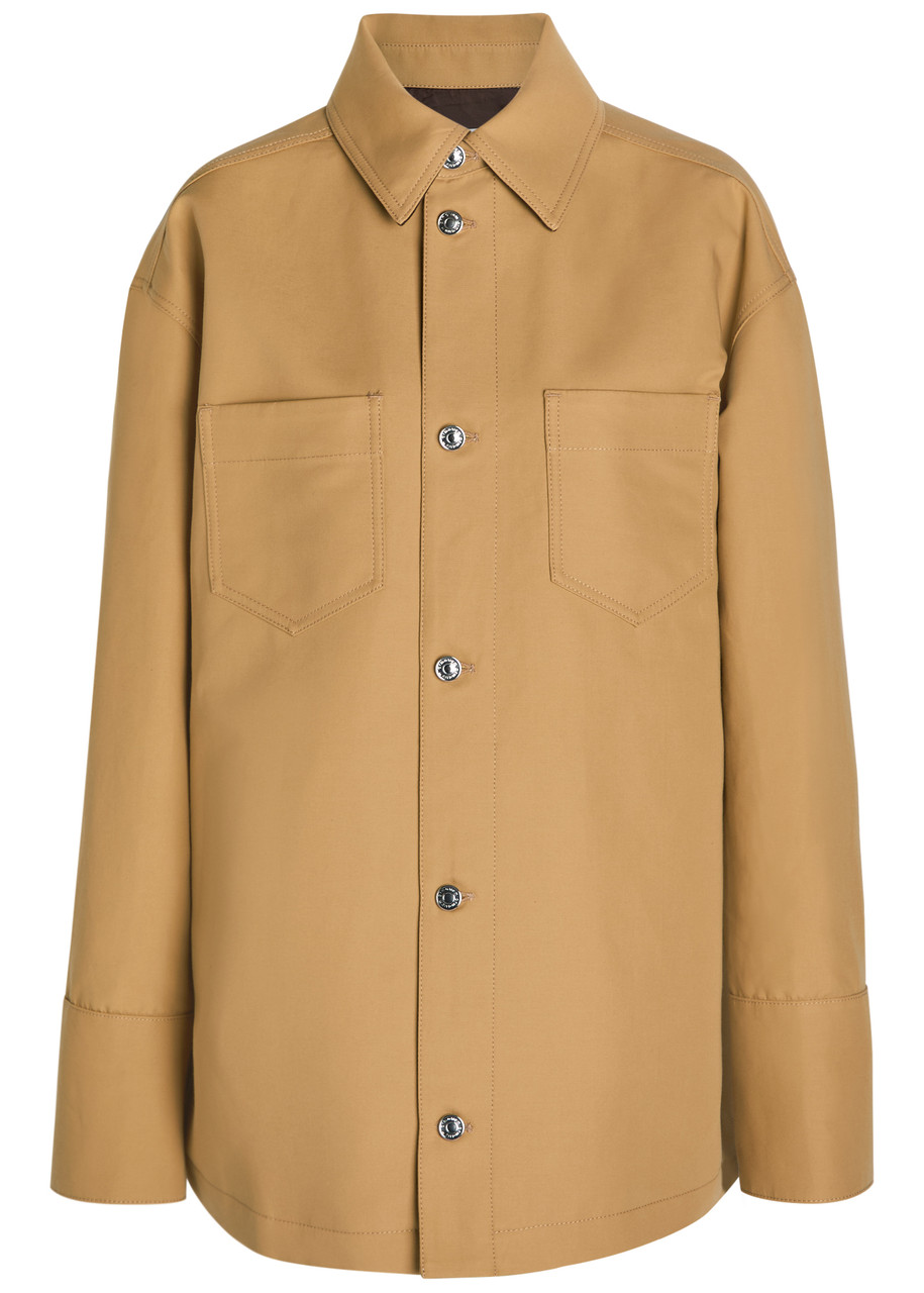 Armarium Tiberio Suede-trimmed Cotton Jacket - Camel - 42 (UK10 / S)