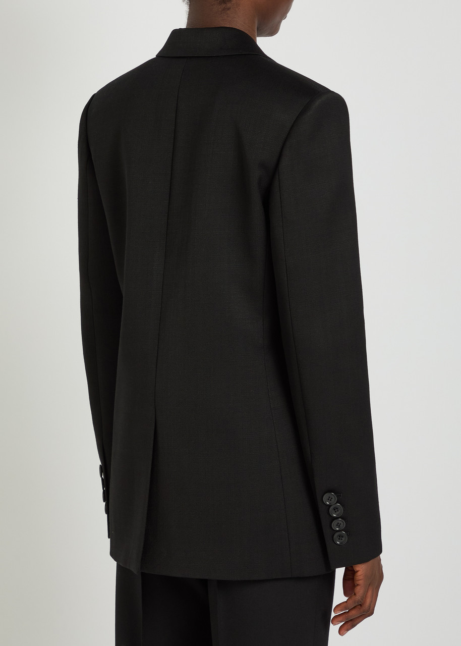  Another Tomorrow Oversized Twill Blazer - Black - 42 (uk10 / S) 