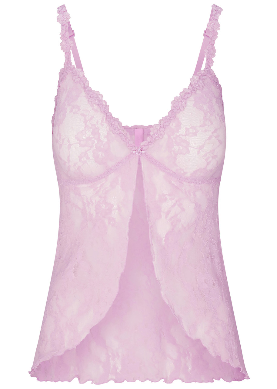 Skims Stretch-lace Babydoll top - Light Pink - XL (UK20)