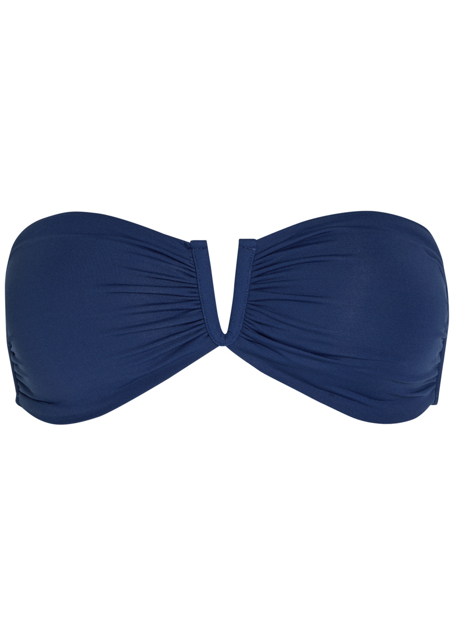 Melissa Odabash Alba Pleated Bikini top - Navy - 40 (UK8 / S)