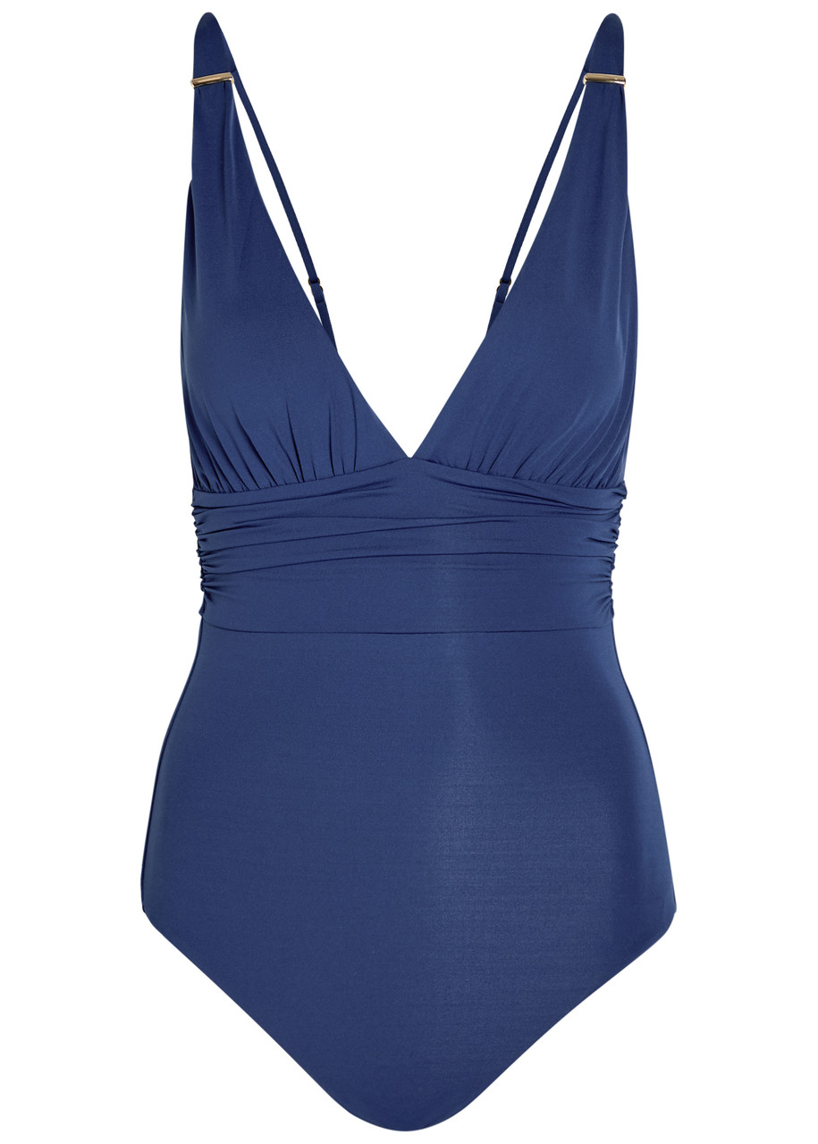 Melissa Odabash Panarea Plunge V-neck Swimsuit - Navy - 42 (UK10 / S)