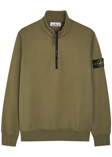 STONE ISLAND Half-zip cotton sweatshirt | Harvey Nichols