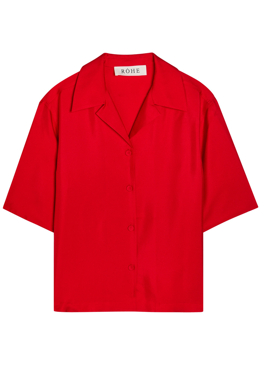 Rohe Boxy Silk Shirt - Red - 38 (UK10 / S)