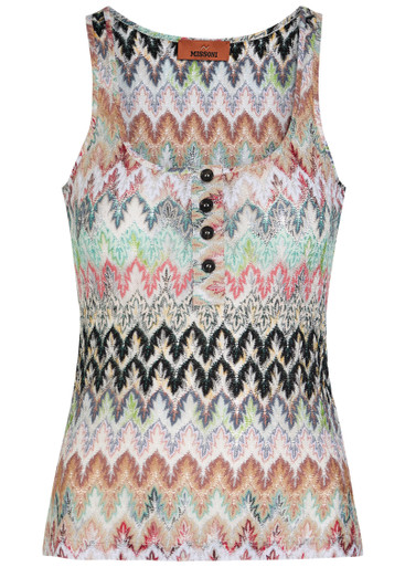 MISSONI Patterned metallic-knit tank top | Harvey Nichols