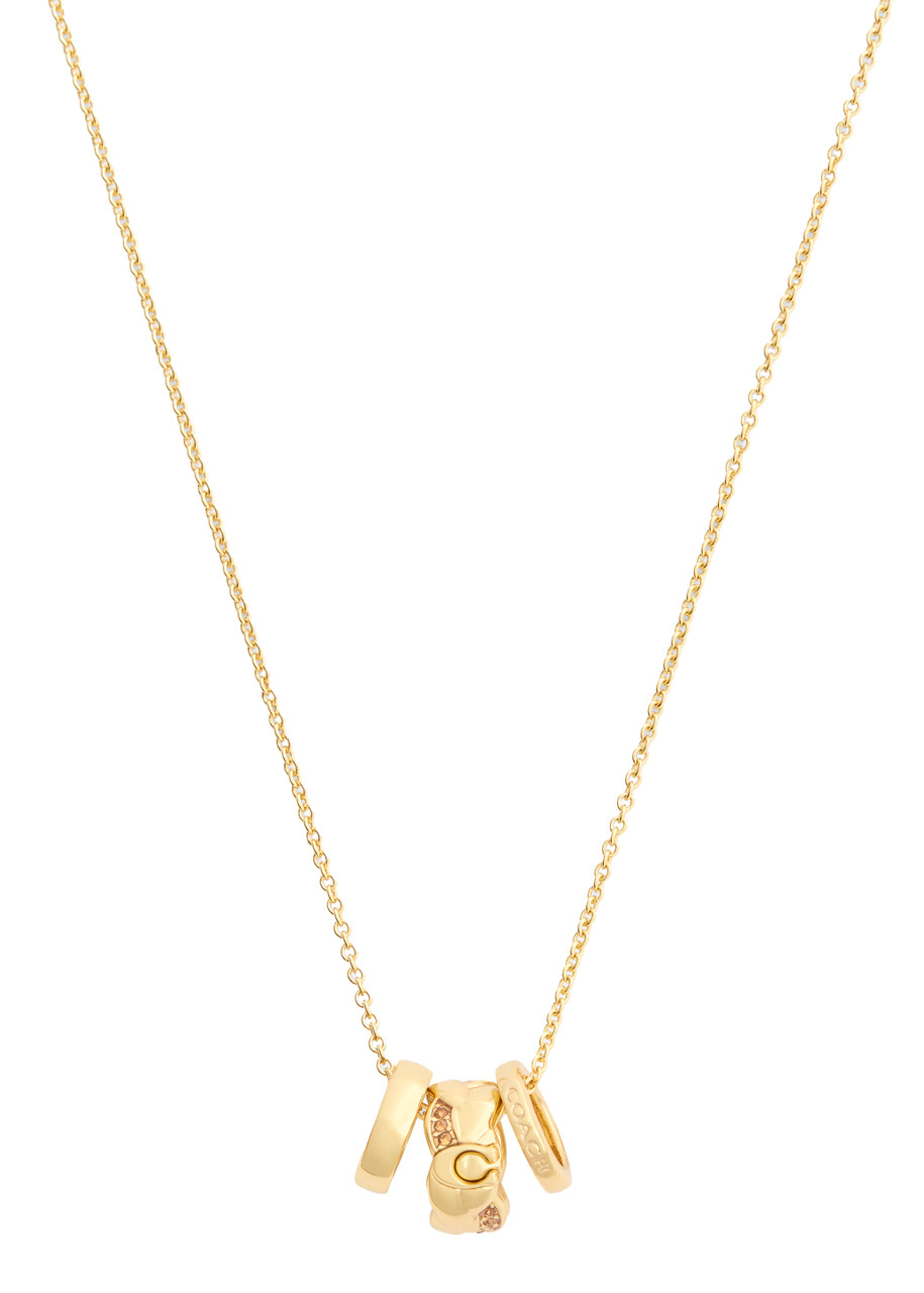 Coach Braided Charm Necklace - Gold - One Size