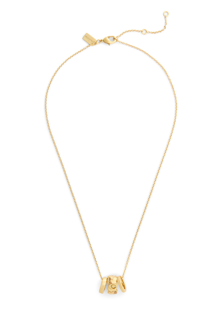  Coach Braided Charm Necklace - Gold - One Size 