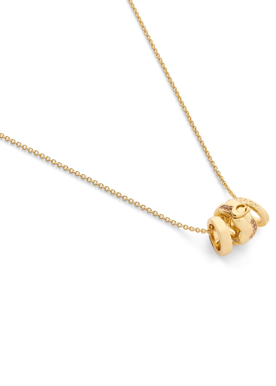 Coach Braided Charm Necklace - Gold - One Size 