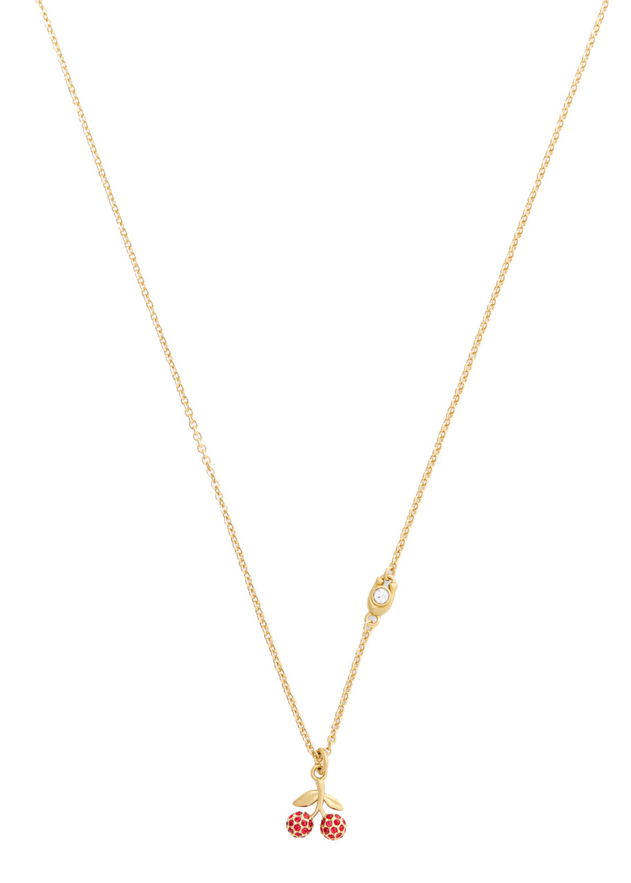 Coach Cherry Pavé Pendant Necklace - Red - One Size