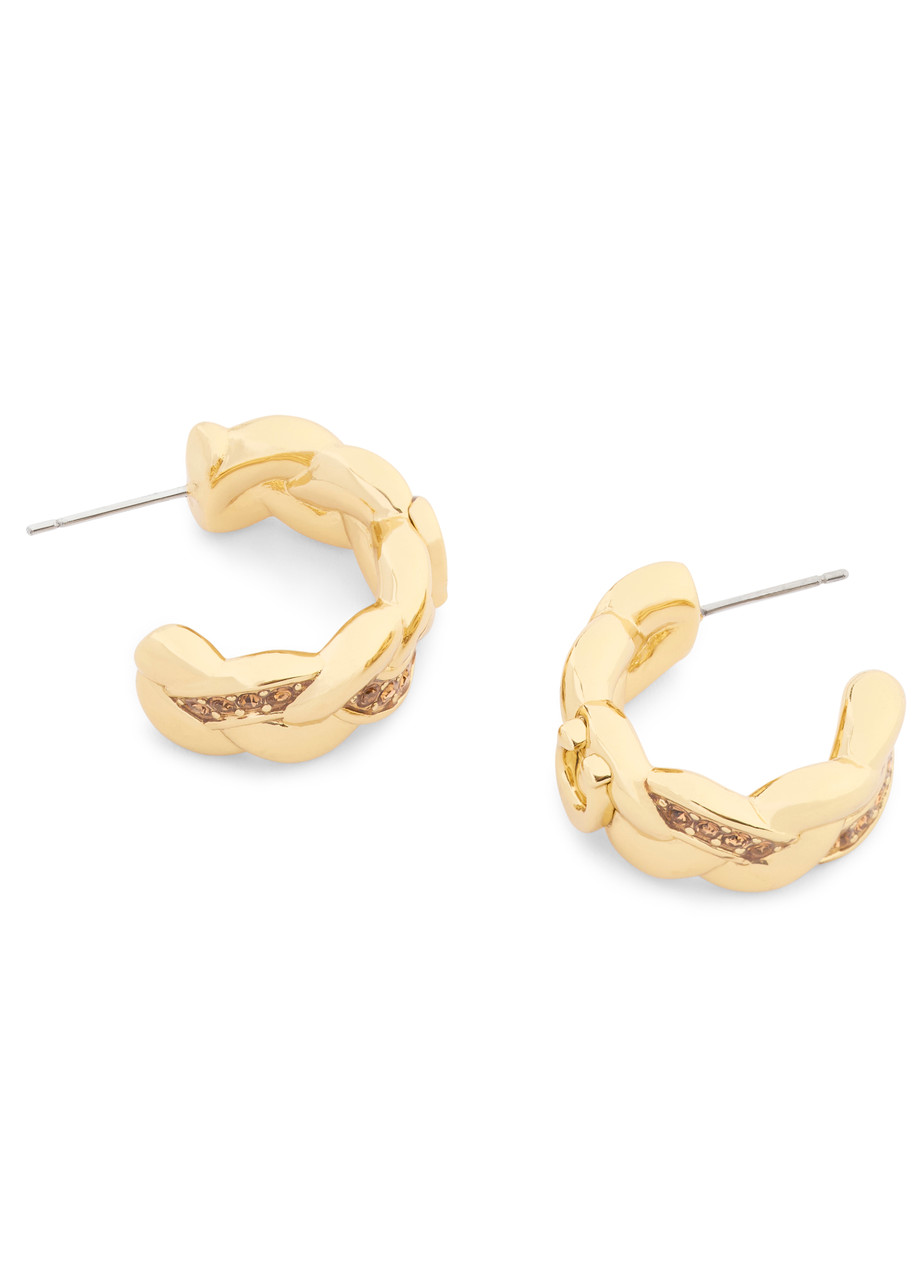  Coach Braided C Hoop Earrings - Gold - One Size 
