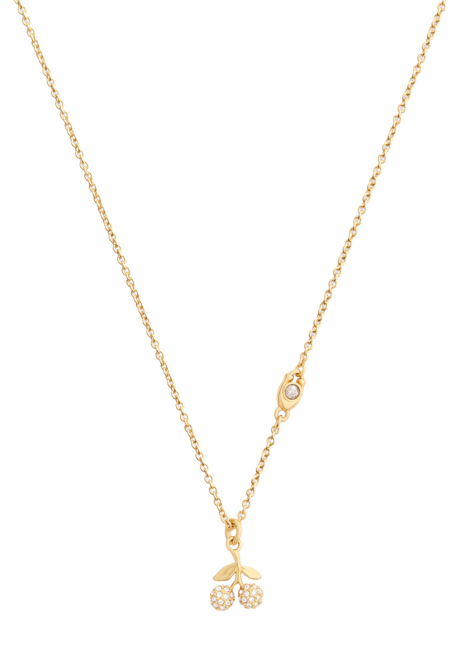 Coach Cherry Pavé Pendant Necklace - Gold - One Size