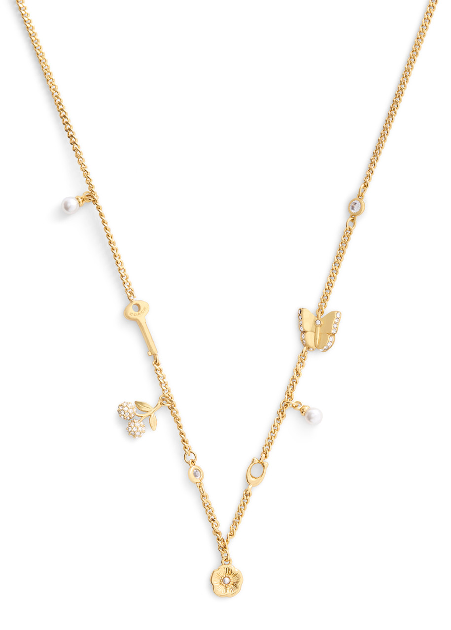 Coach Charm Necklace - Gold - One Size