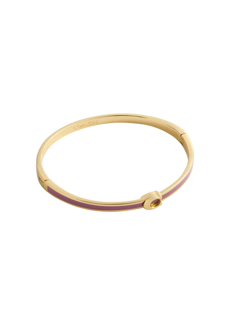 Coach Logo Enamelled Bangle - Pink - One Size