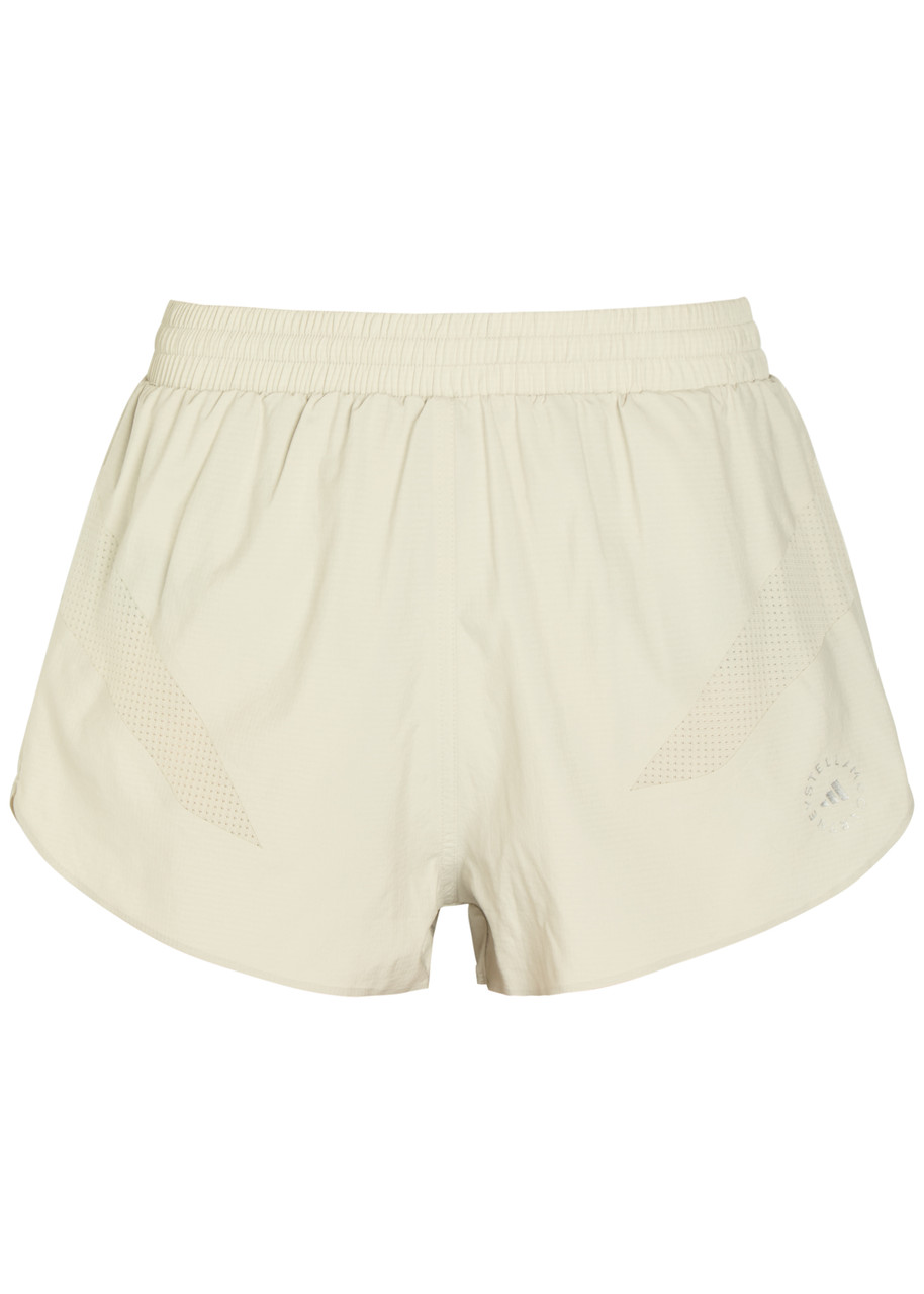 Adidas X Stella Mccartney Logo Shell Running Shorts - Beige - S (UK8-10 / S)