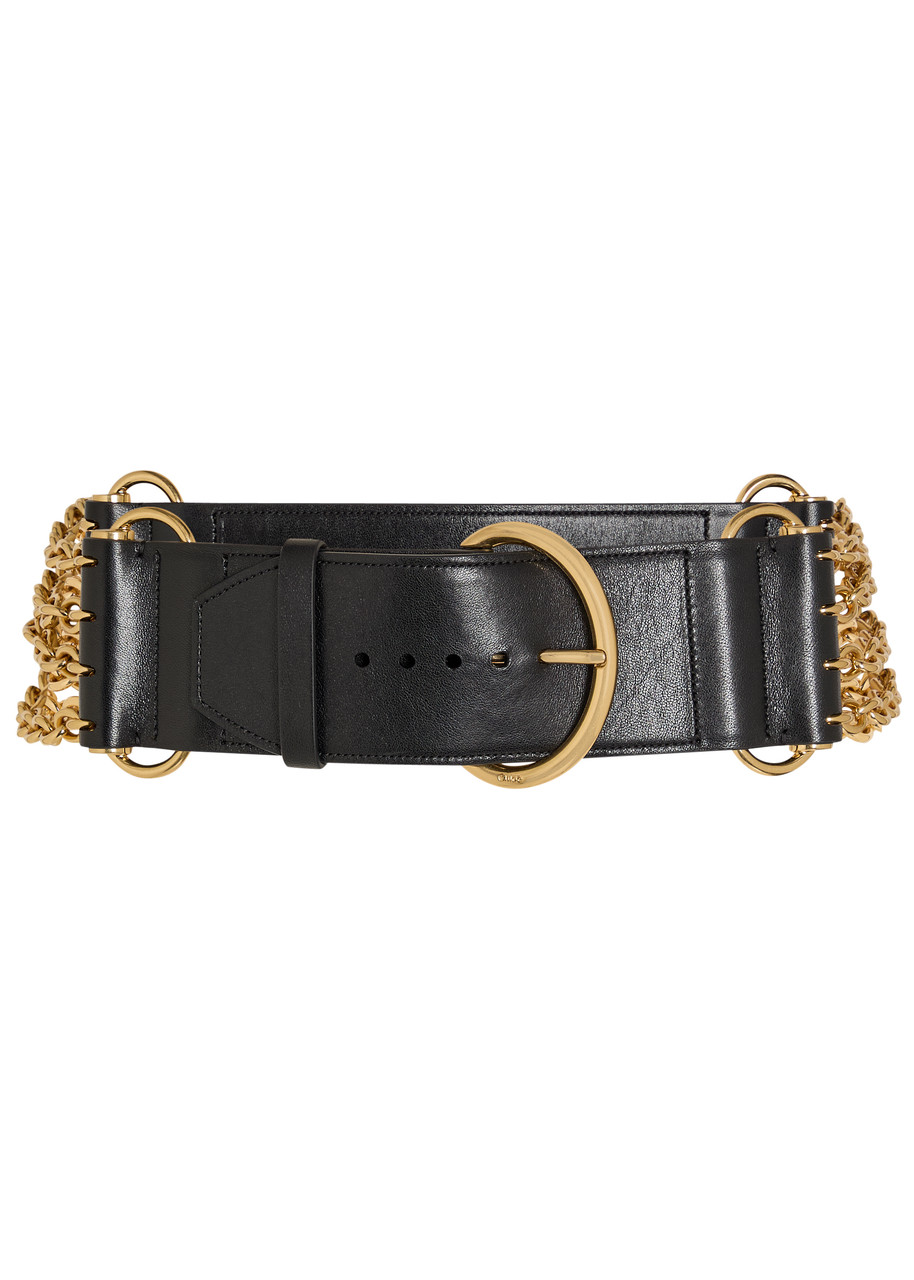 Chloe Chloé Camera Chain Leather Belt - Black - M