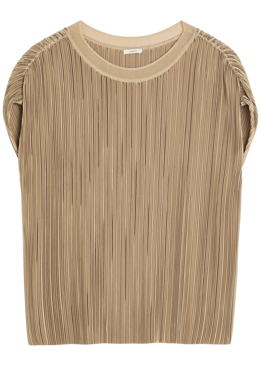 Joseph Cedre Pleated Satin top - Beige - 42 (UK14 / L)