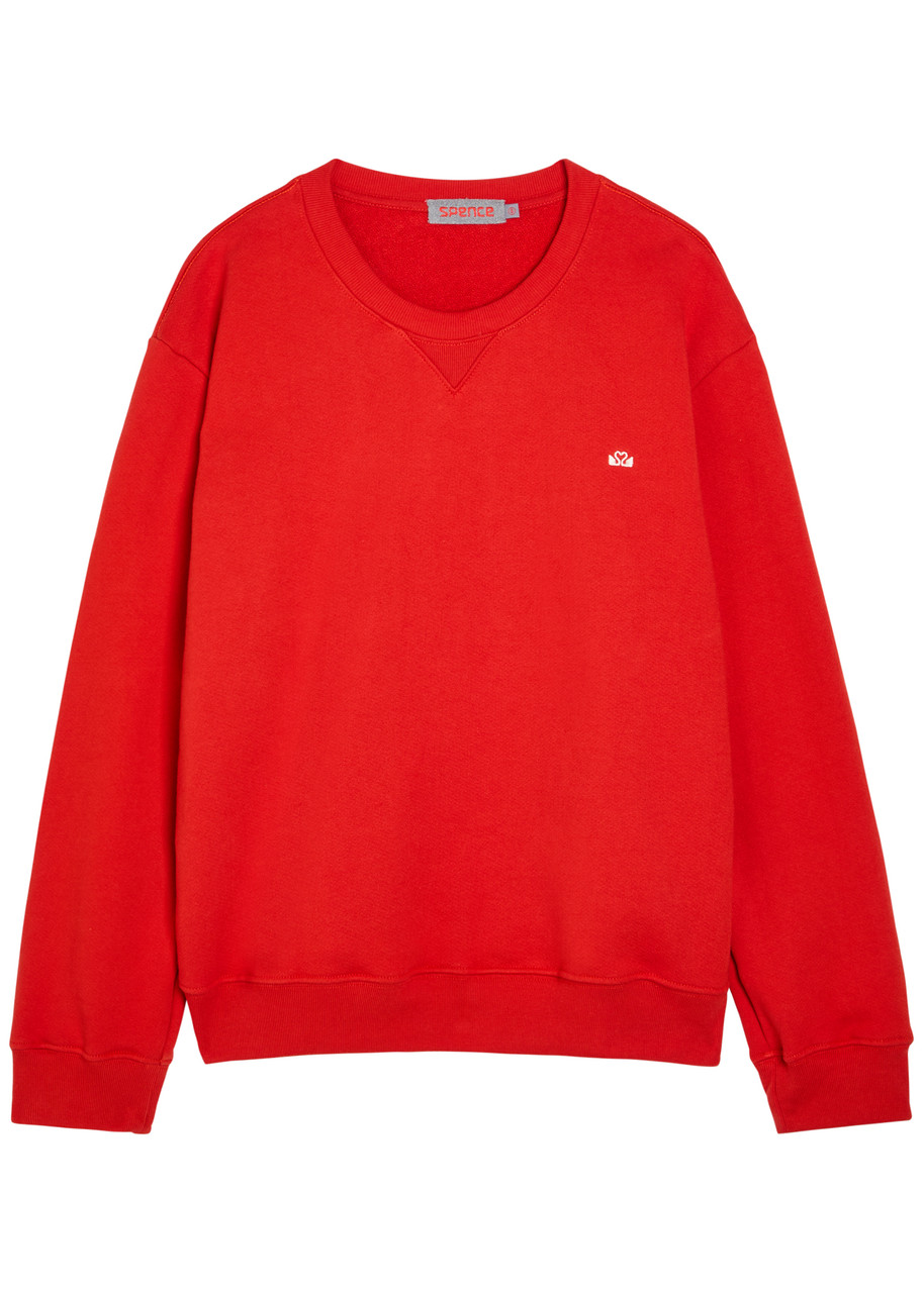 Spence Logo-embroidered Cotton Sweatshirt - Red - M (UK12 / M)
