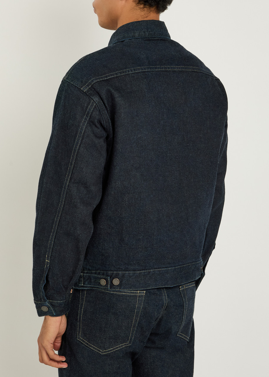  Blue Blue Panelled Denim Jacket - Indigo - S 