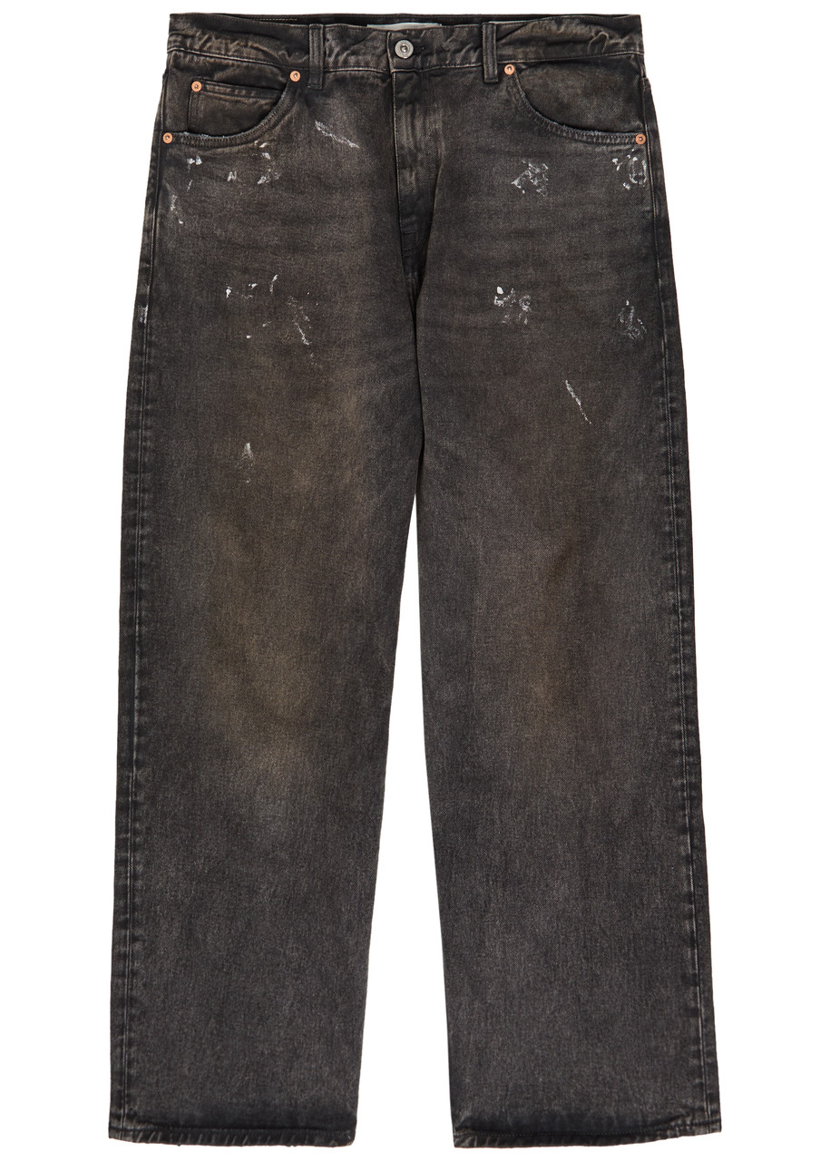 Our Legacy Vast Cut Paint-splatter Straight-leg Jeans - Dark Brown - 34 (W34 / L)
