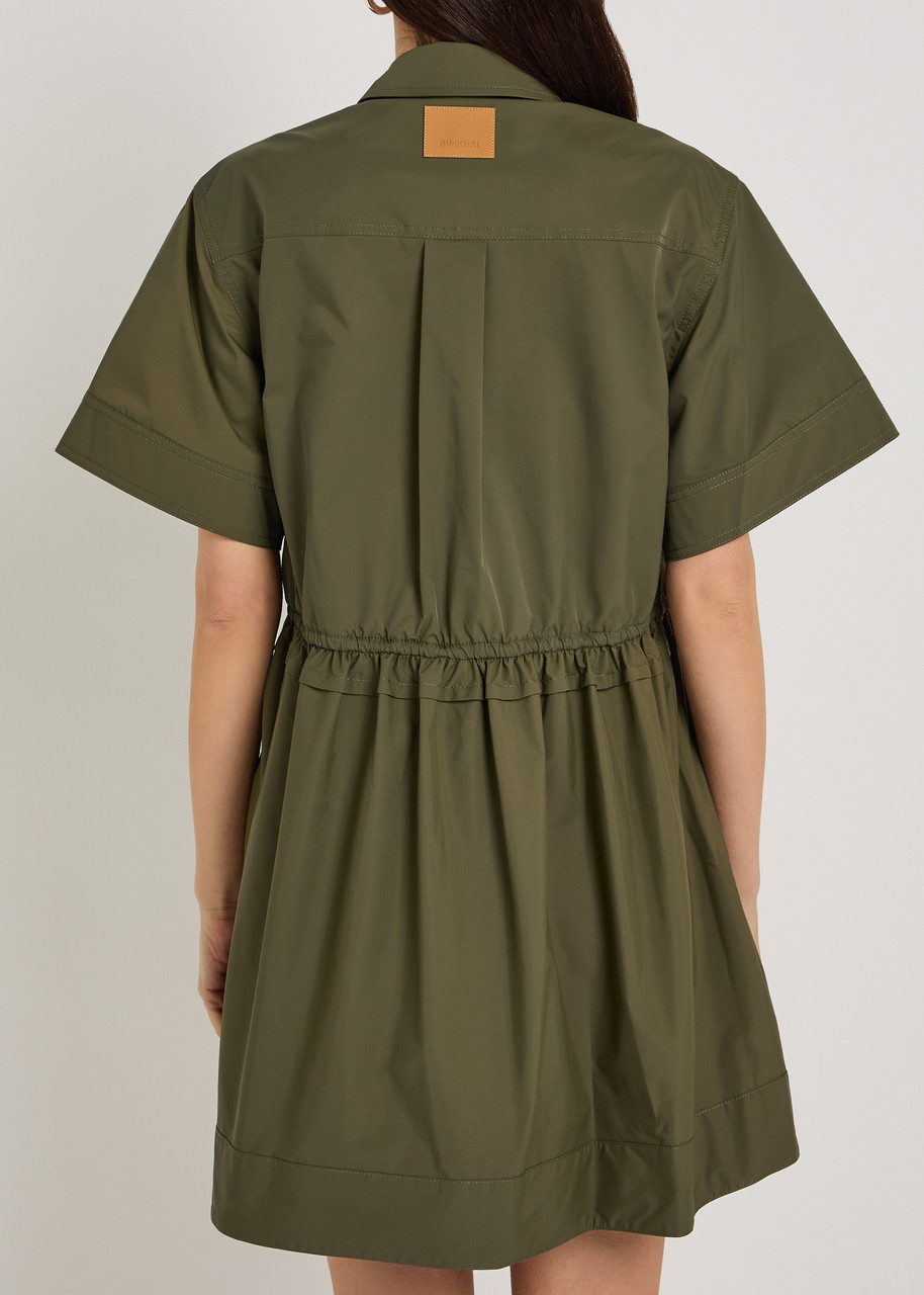  Simkhai Dawson Shell Mini Shirt Dress - Green - Xs (uk6 / Xs) 