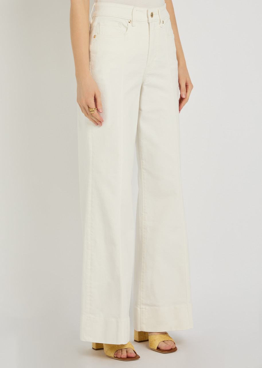 Good American Good Waist Palazzo Wide-leg Jeans – White – 30 (W30 / UK12 / M)