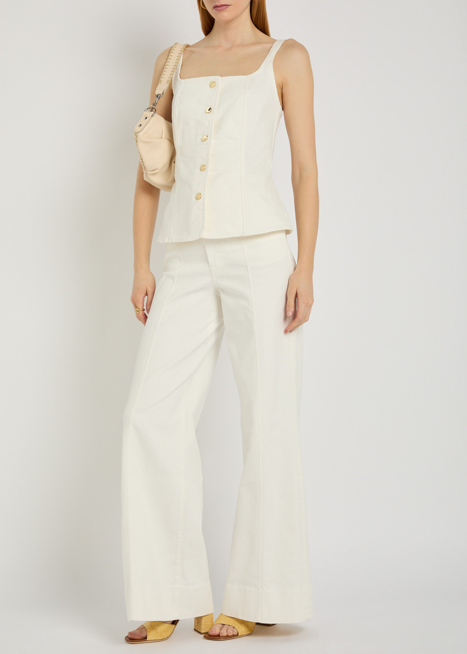 Good American Good Waist Palazzo Wide-leg Jeans – White – 30 (W30 / UK12 / M)