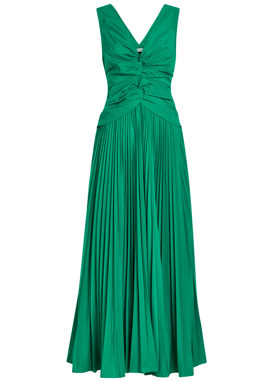 Simkhai Vivianne Pleated Woven Midi Dress - Green - 6 (UK10 / S)