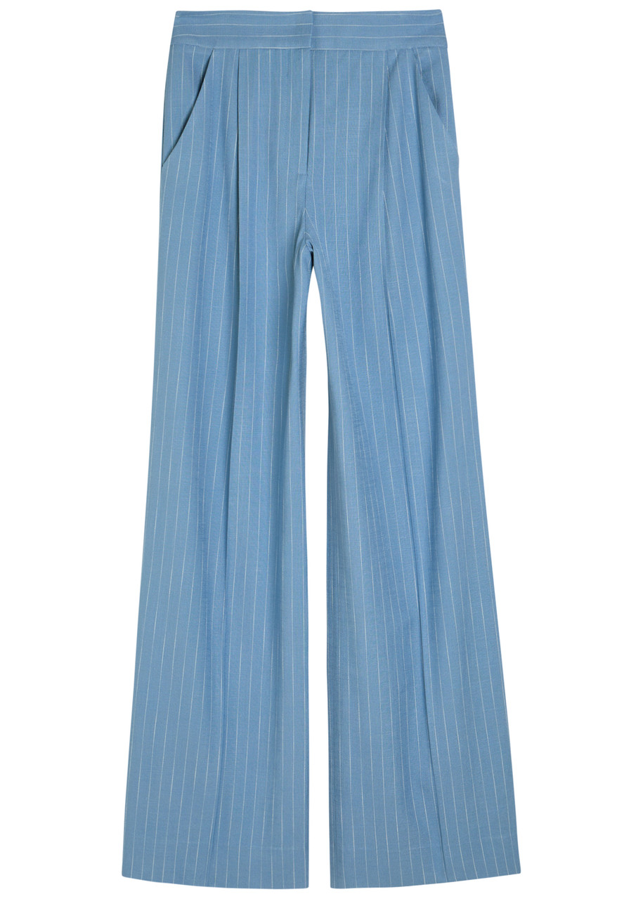Veronica Beard Heyser Striped Wide-leg Trousers - Blue - 8 (UK12 / M)