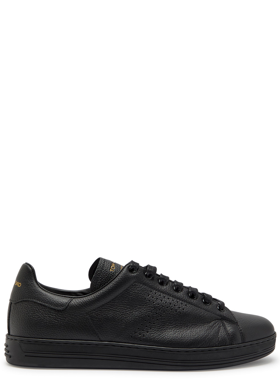 Tom Ford Warwick Grained Leather Sneakers - Black - 44 (IT44 / UK10)