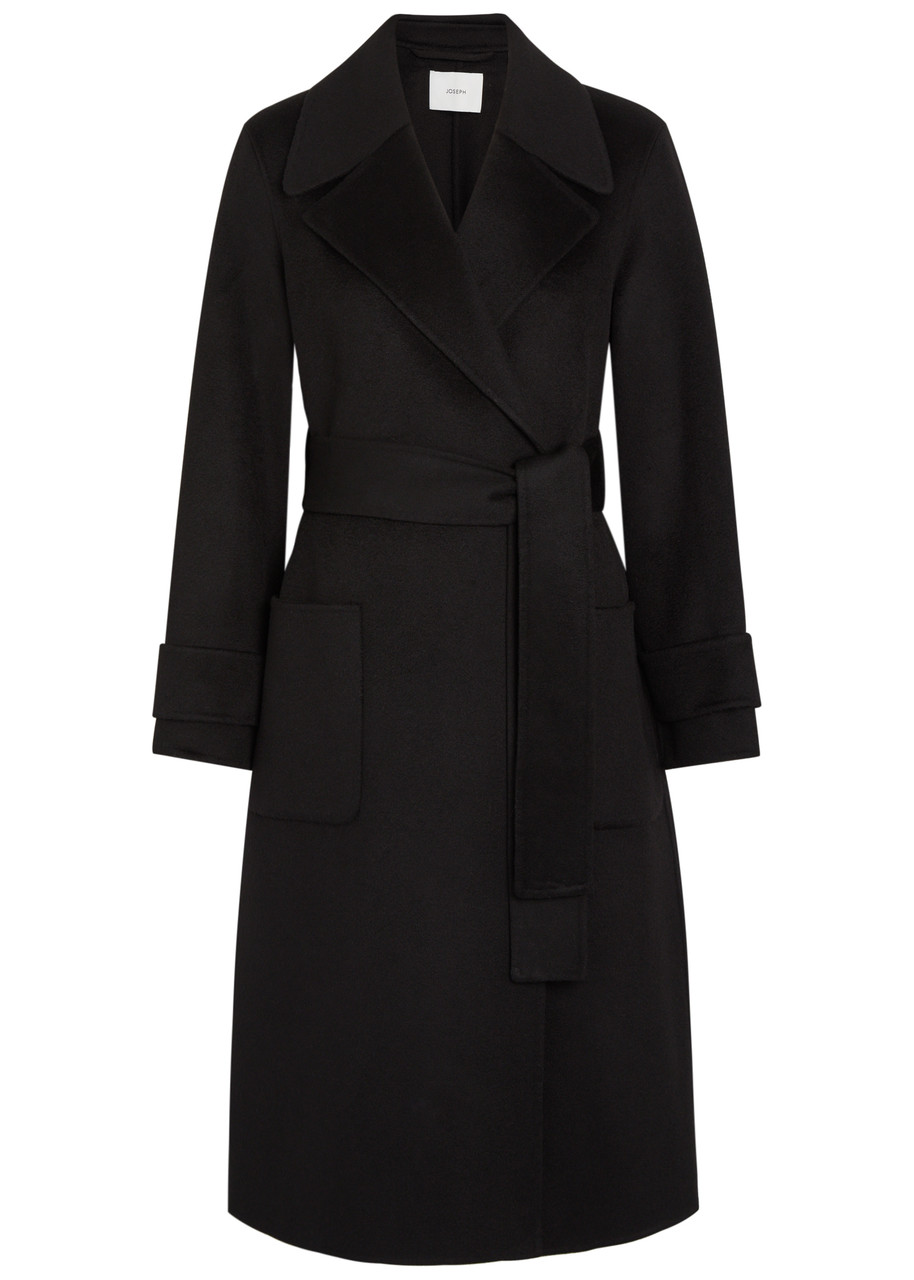 Joseph Arlina Double-breasted Wool and Cashmere-blend Coat - Black - 44 (UK16 / XL)