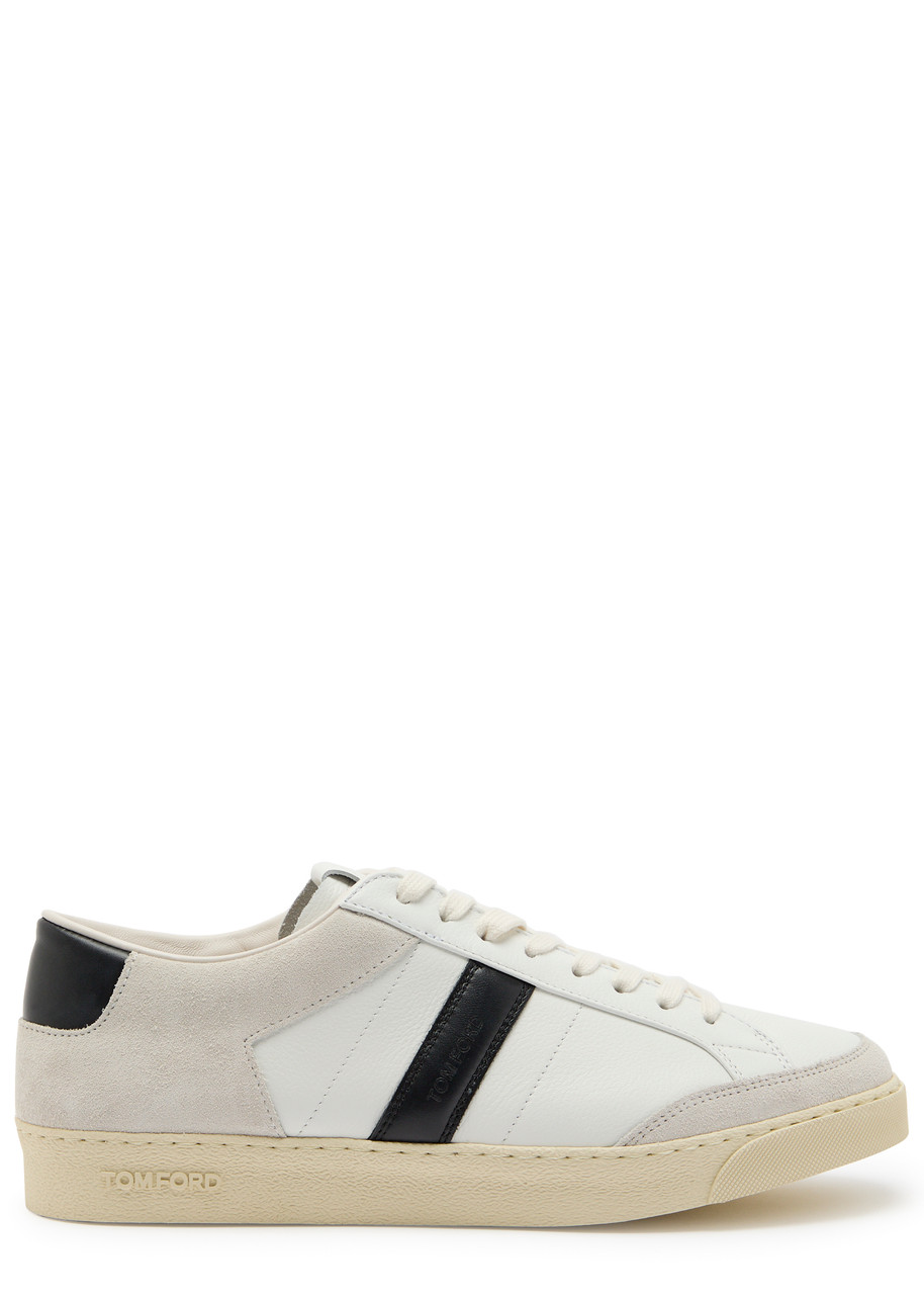 Tom Ford Panelled Suede and Grained Leather Sneakers - White - 42 (IT42 / UK8)