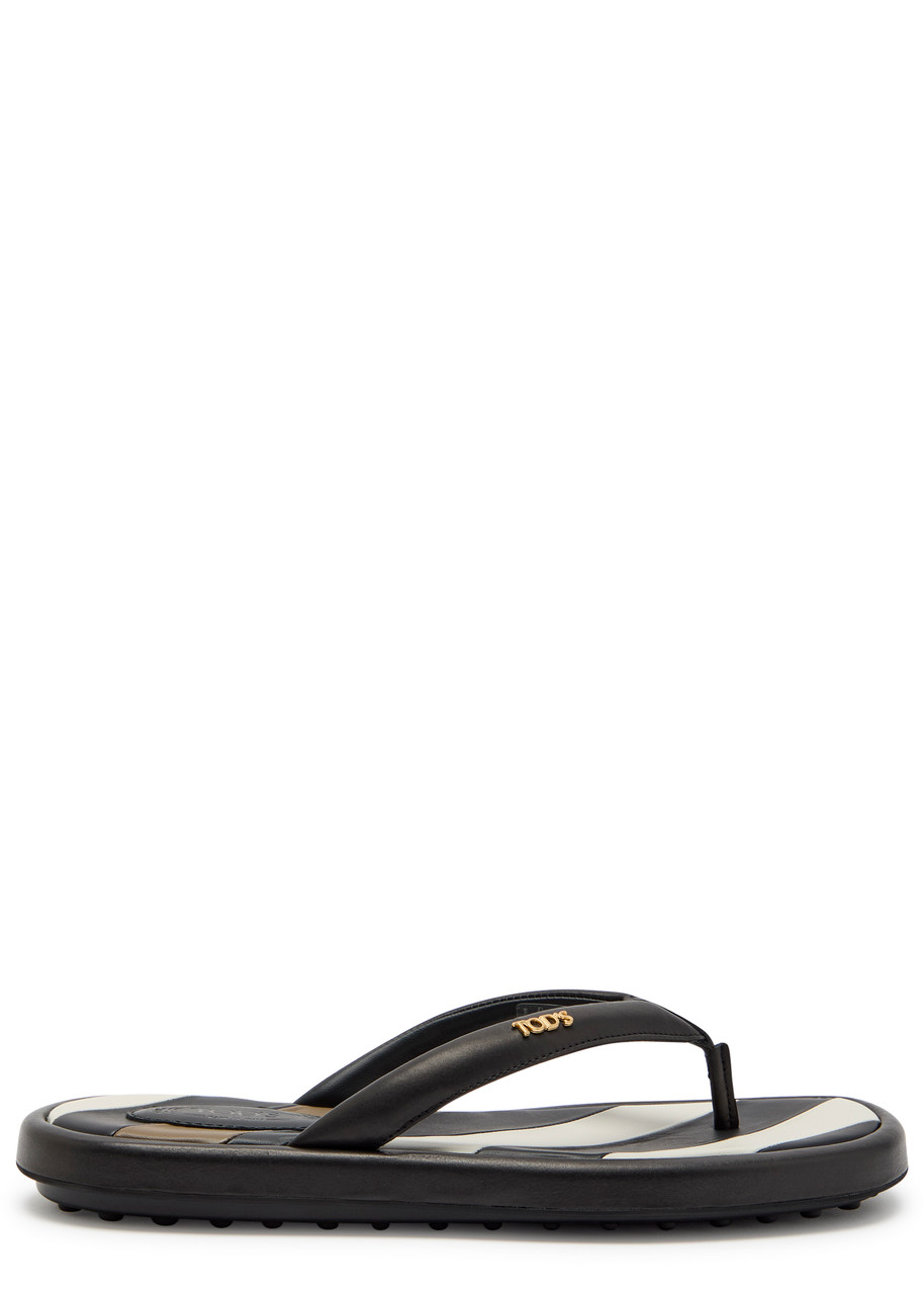 Tods Padded Leather Sandals - Black - 41 (IT41 / UK8)
