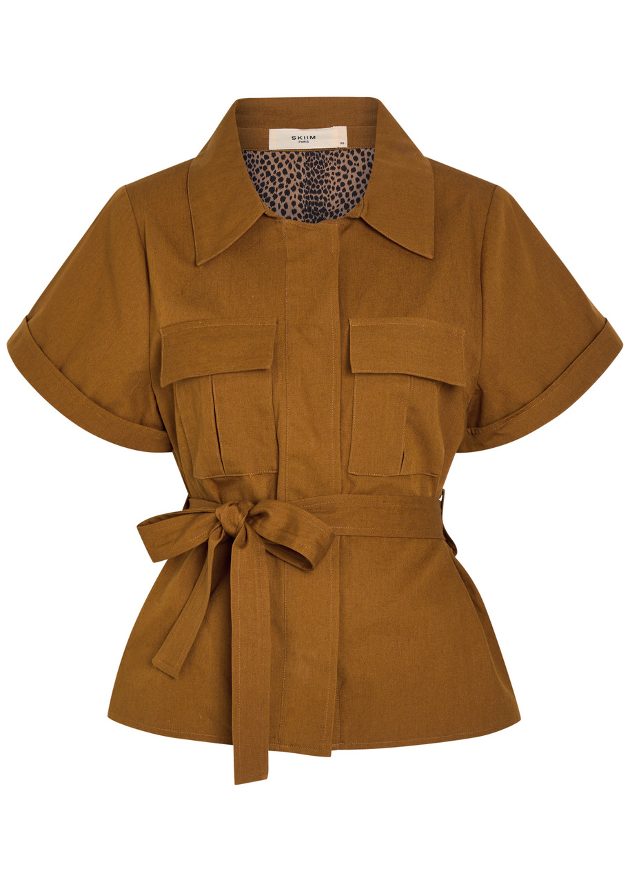 Skiim Eloise Belted Cotton Jacket - Light Brown - 42 (UK14 / L)