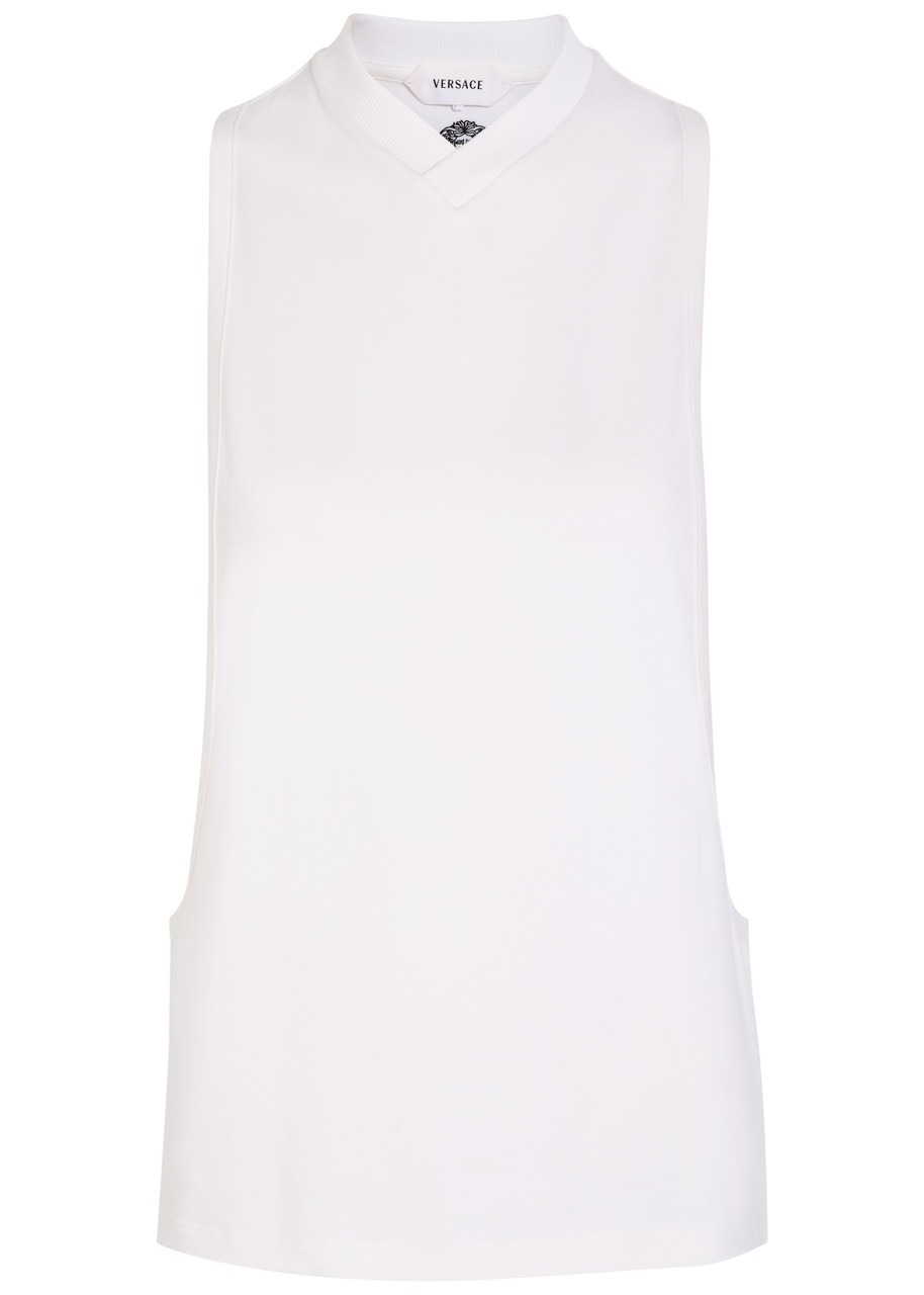 Versace Open Side Stretch-cotton Tank top - White - 48 (UK16 / XL)