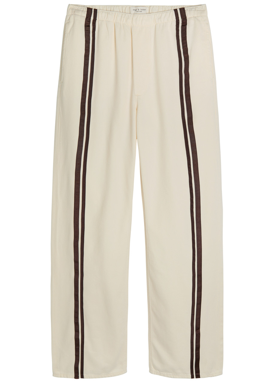 Rag & Bone Logan Striped Cotton-blend Track Pants - White - L (UK14 / L)