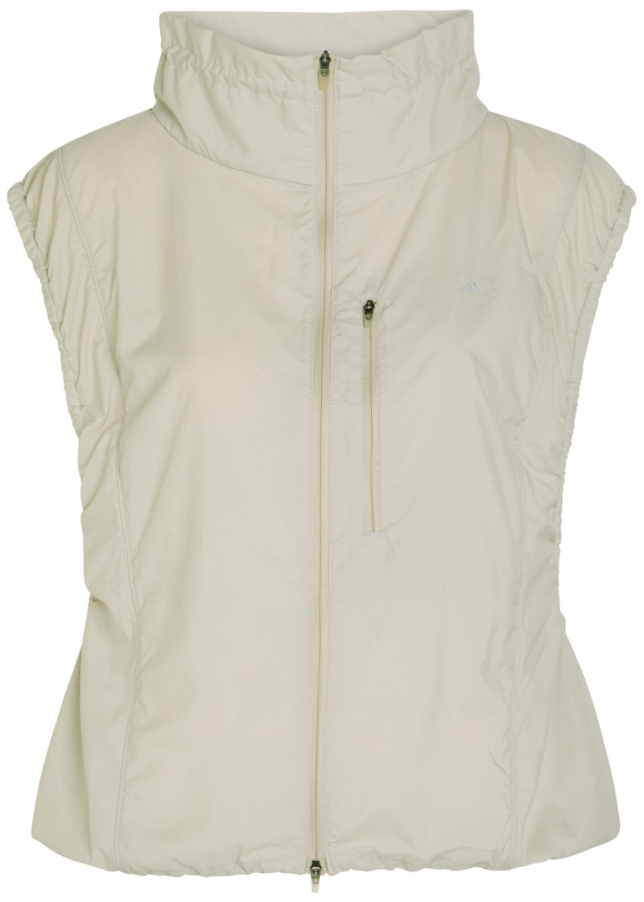 Adidas X Stella Mccartney High-neck Shell Running Gilet - Beige - L (UK14 / L)